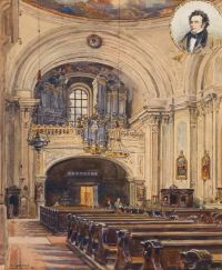 Graner Ernst The Interior Of Schubert Church In The 9th District canvas print