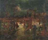 Graner Y Arrufi Luis Nocturnal View Of A Port canvas print
