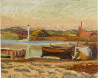 Grant Duncan Coastal Landscape With Figure And Boat 1927 canvas print
