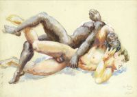 Grant Duncan Nude Wrestlers canvas print