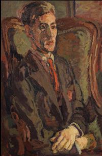 Grant Duncan Portrait Of Peter Morris Seated In A Wing Chair Ca. 1928