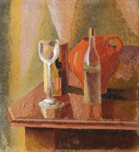 Grant Duncan Still Life With Bottle And Glass 1918 19