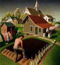Grant Wood Spring In Town   1941 canvas print