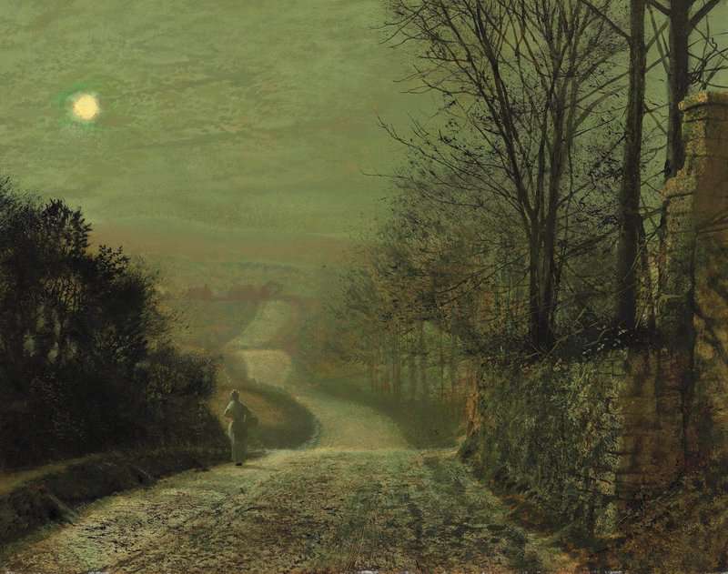 Grimshaw Arthur E A Country Lane By Moonlight 1875 canvas print