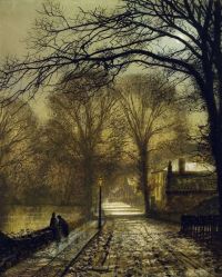 Grimshaw Arthur E A Moonlit Country Road 1877