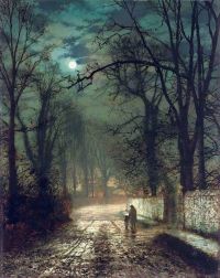 Grimshaw Arthur E A Moonlit Lane 1874