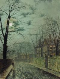 Grimshaw Arthur E A Moonlit Road 1881 canvas print