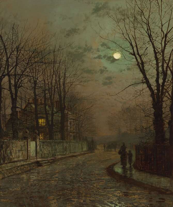 Grimshaw Arthur E A Wet Road Knostrop Yorkshire 1886 canvas print