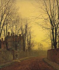 Grimshaw Arthur E An Autumn Lane 1886