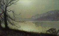 Grimshaw Arthur E At The Lakeside Moonlight