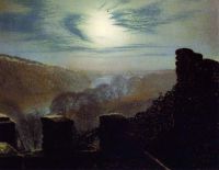 Grimshaw Arthur E Full Moon Behind Cirrus Cloud From The Rounday Park Castle Battlements 1872 canvas print
