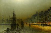 Grimshaw Arthur E Greenock Harbour At Night 1893