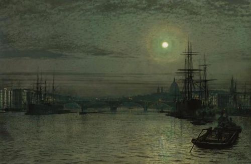 Grimshaw Arthur E London Bridge   Night 1884 canvas print
