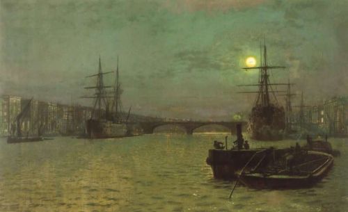 Grimshaw Arthur E London Bridge Half Tide 1884 canvas print