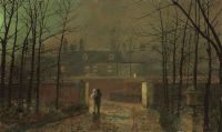 Grimshaw Arthur E Lovers In A Lane 1880 canvas print