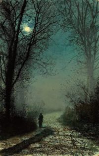 Grimshaw Arthur E Lovers On A Moonlit Lane 1873 canvas print
