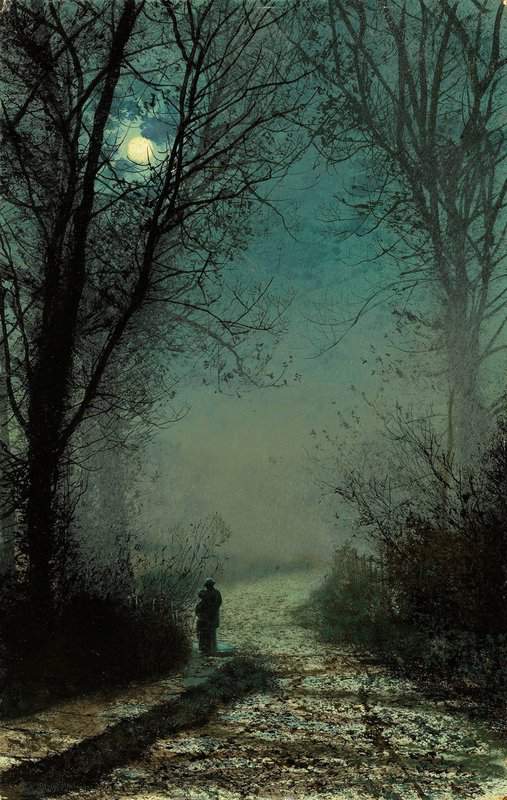 Grimshaw Arthur E Lovers On A Moonlit Lane 1873 canvas print