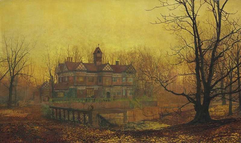 Grimshaw Arthur E Old Hall Cheshire Early Morning October 1880 canvas print