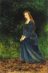 Grimshaw Arthur E Portrait Of The Artist S Wife Theodosia As Ophelia 1863 canvas print