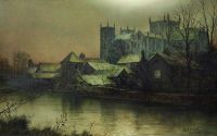 Grimshaw Arthur E Ripon Minster Beside The River Swale 1896 canvas print