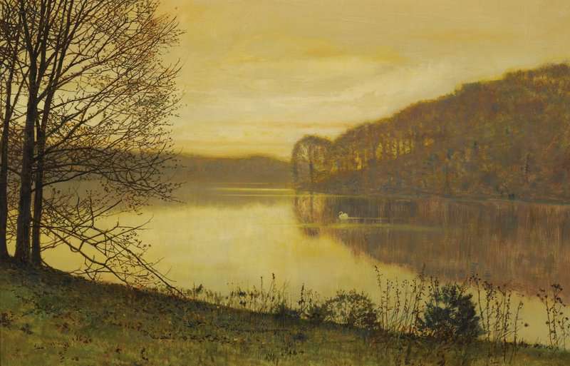 Grimshaw Arthur E Roundhay Lake Leeds 1893 canvas print