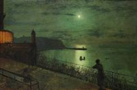 Grimshaw Arthur E Scarborough From The Seats Near The Grand Hotel 1879