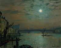 Grimshaw Arthur E Southwark Bridge bei Mondschein 1887