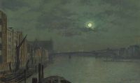 Grimshaw Arthur E Blick von der Blackfriars Bridge bei Mondschein 1882
