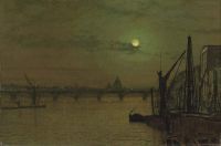 Grimshaw Arthur E Waterloo Bridge London 보는 동쪽 1883