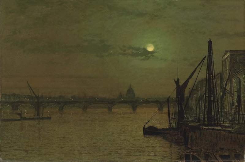 Grimshaw Arthur E Waterloo Bridge London Looking East 1883 canvas print