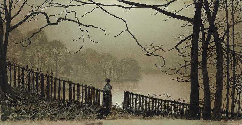 Grimshaw Arthur E Waterloo Lake Roundhay Park Leeds 1876 77 canvas print