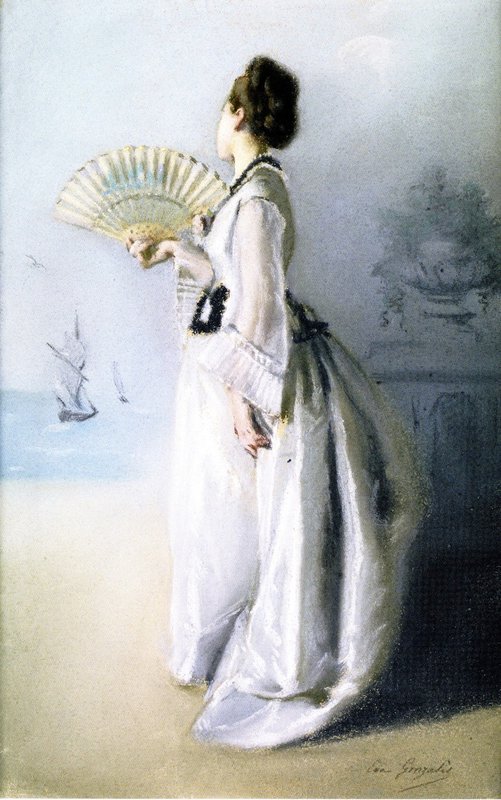 Guerard Gonzales Jeanne Lady With A Fan Ca. 1869 70 canvas print