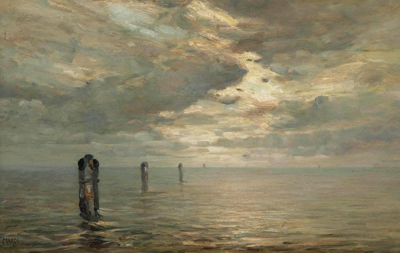 Tableaux sur toile, reproduction de Guglielmo Ciardi In The Laguna Venice