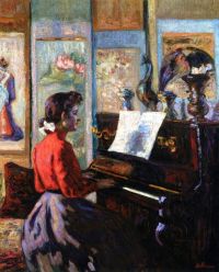 Guillaumin Armand L Etude Au Piano Ca. 1889