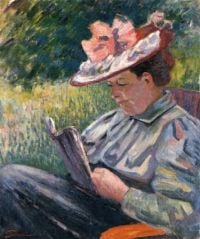 Guillaumin Armand Madame Guillaumin القراءة في الحديقة