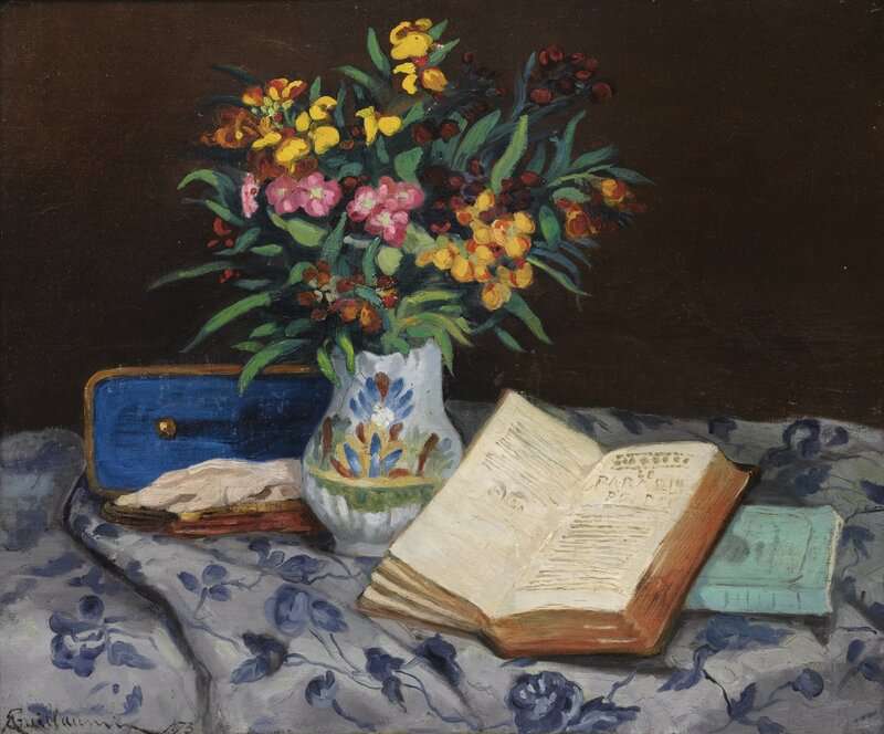 Guillaumin Armand Nature Morte La Boite Gants Bleue Ca. 1873 canvas print
