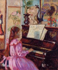 Guillaumin Armand فتاة صغيرة على البيانو