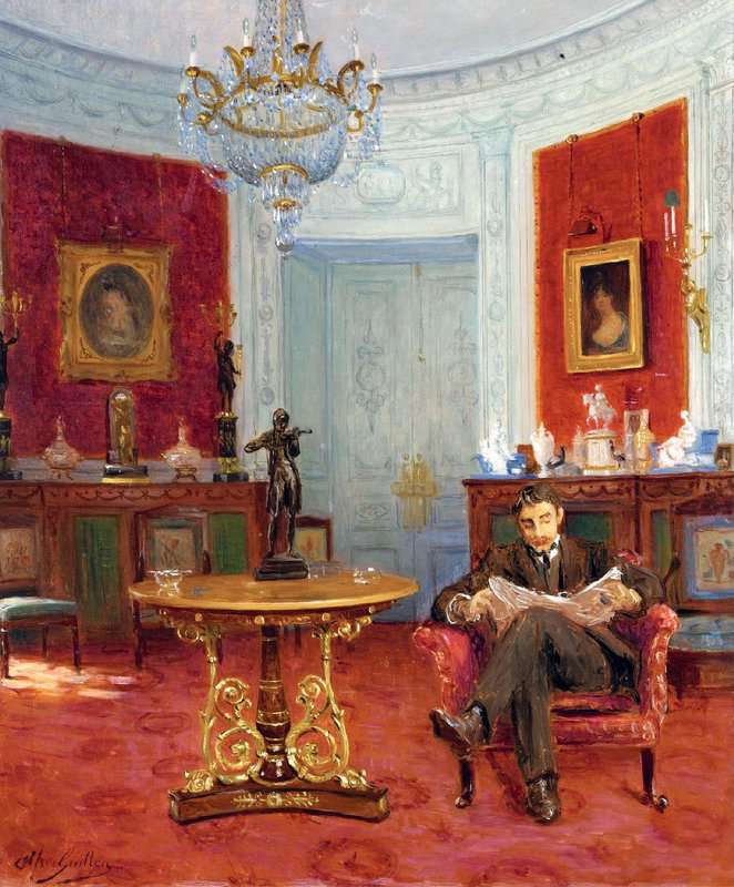 Guillou Alfred Self Portrait In An Interior canvas print