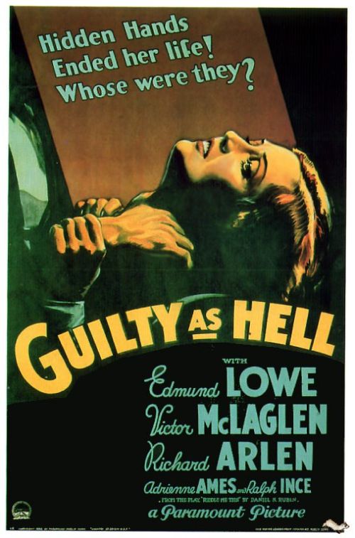 Guilty As Hell 1932 Movie Poster canvas print