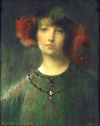 Guirand De Scevola Lucien Victor Ein symbolistisches Frauenporträt 1901 1