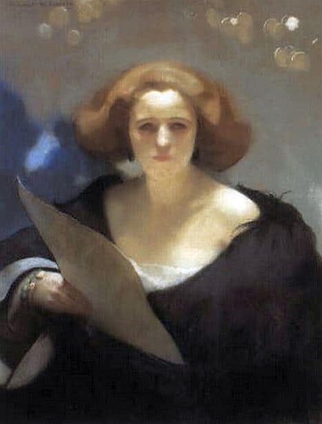 Guirand De Scevola Lucien Victor Jeune Femme La Lettre canvas print