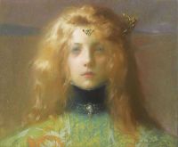 لوحة قماشية من Guirand De Scevola Lucien Victor Jeune Fille De Face 1899