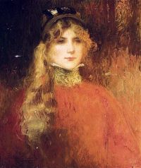 Guirand De Scevola Lucien Victor Young Woman In Red canvas print