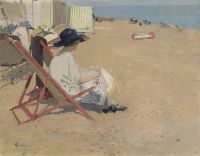 Gunn Herbert James On The Beach Bexhill On Sea 1920 canvas print