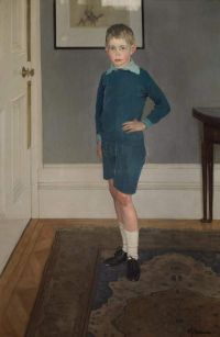 Gunn Herbert James Porträt eines jungen stehenden Leinwanddrucks