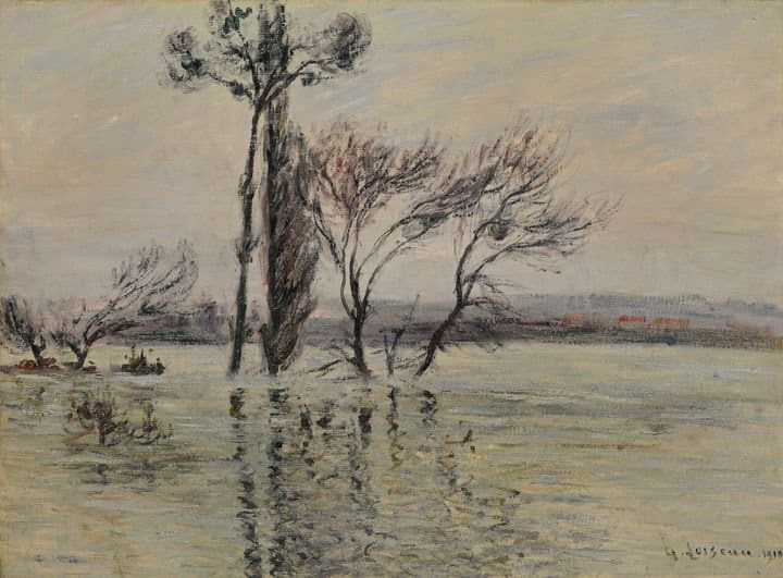 Tableaux sur toile, reproduction de Gustave Loiseau La Pointe De L Ile Submergee 1910