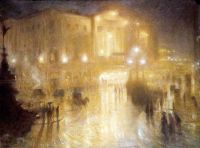 Hacker Arthur A Wet Night At Piccadilly Circus 1910 canvas print
