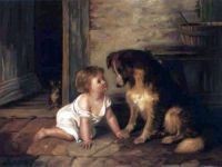 Hacker Arthur Making Friends With A Collie 1889 canvas print