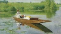 Hacker Arthur Punting On The Thames 1901 canvas print