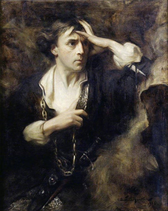Hacker Arthur Sir John Martin Harvey 1863 1944 As Hamlet 1916 canvas print